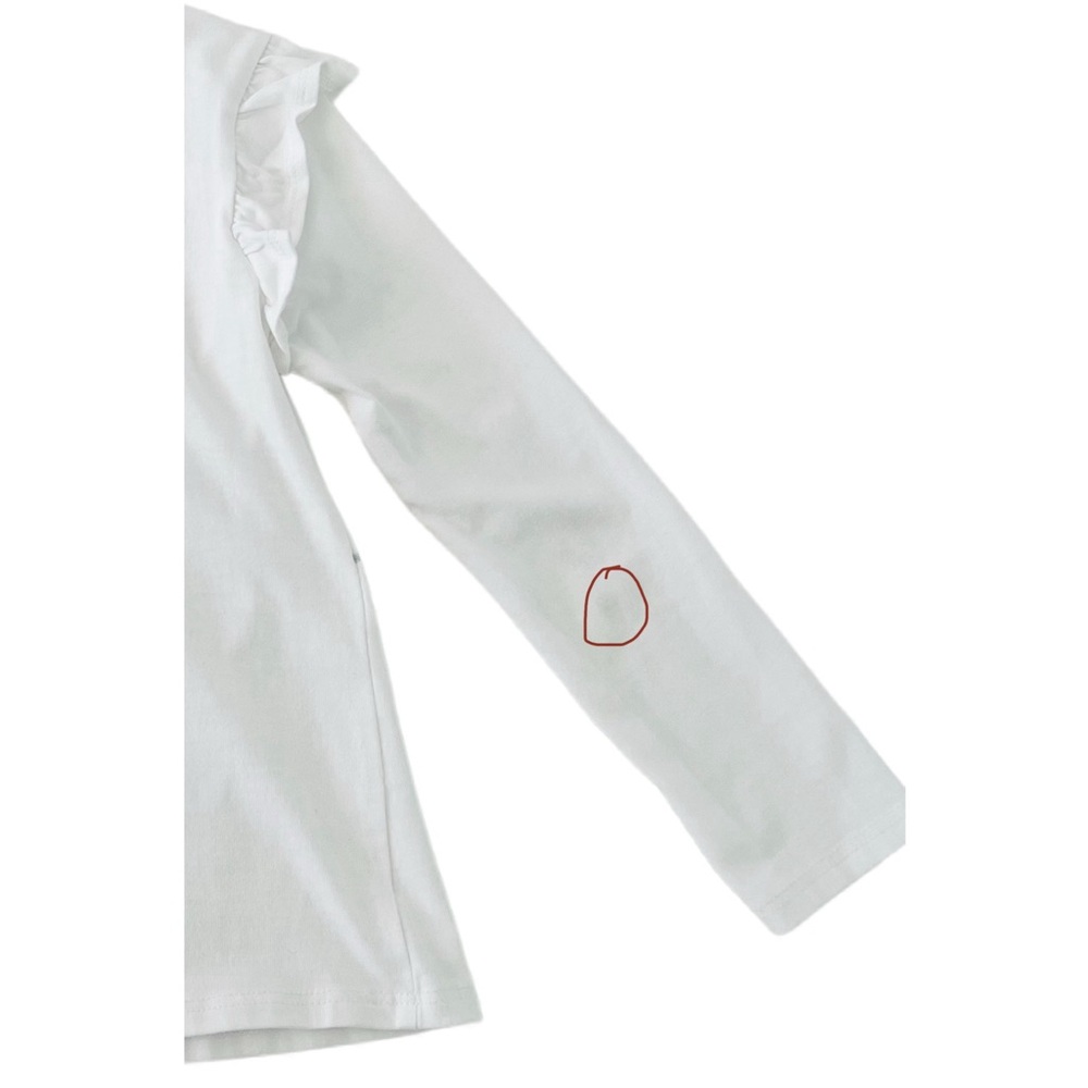Cynthia Rowley White & Pink Long Sleeve Tee w/Sequins, Ski Print | Girls S (5/6) - Picture 6 of 6